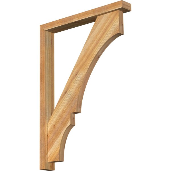 Ekena Millwork Balboa Block Rough Sawn Bracket w/ Offset Brace, Western Red Cedar, 4"W x 30"D x 42"H BKT0402X30X42BOA05RWR - main